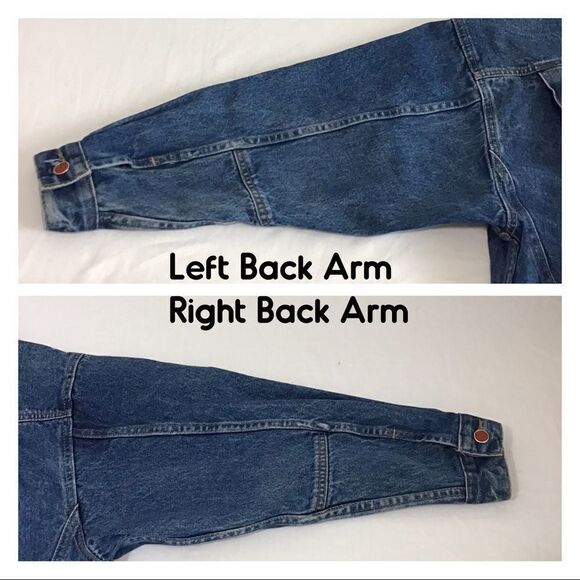 Vintage Brittania Blue Denim Elongated Trucker Style Jean Jacket Size Medium - Picture 10 of 16